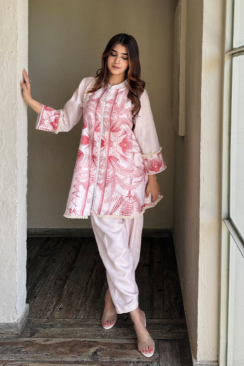 Pastel Pink Pakistani Kurta Set